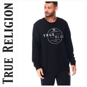 True Religion Men's Black Crewneck Sweater